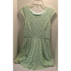 A. Byer Women's Mint Green Lace Dress Size 5